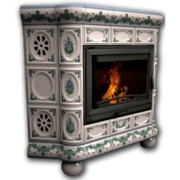 Каминная облицовка КимрПечь Медальон угловая Незабудки